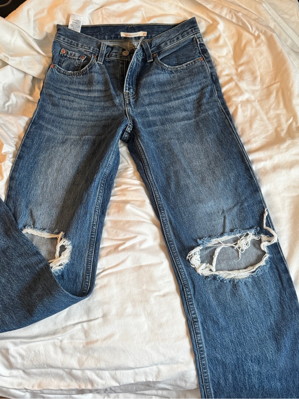 Levi's Distressed Blue Straight-Leg Jeans